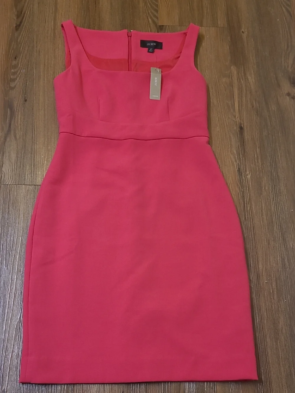 J. Crew Vibrant Pink Sleeveless Midi Sheath Dress